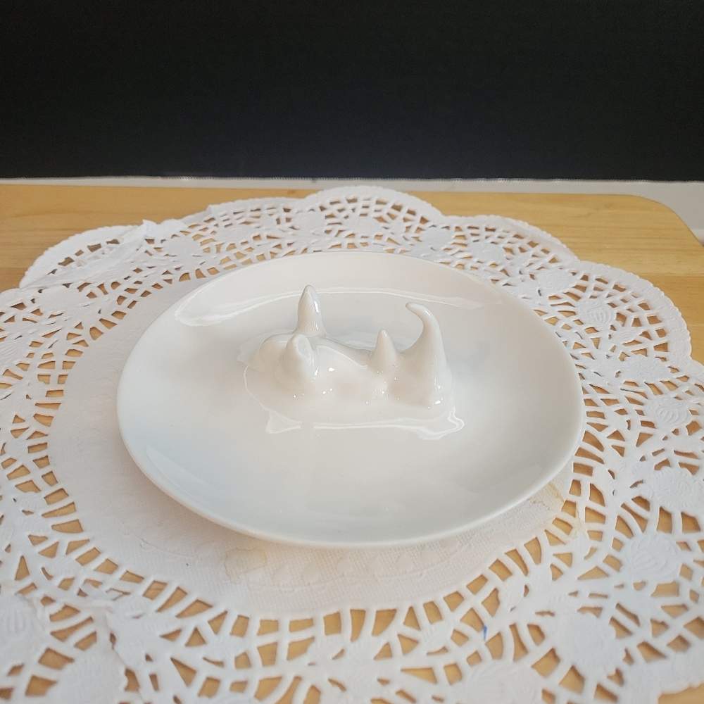 Ceramic Rhino Trinket Dish Jewelry Ring Holder